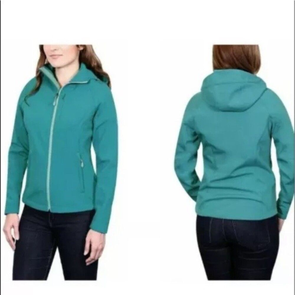 Kirkland Signature Women's 4-Way Stretch Softshell Jacket Teal Small /CH